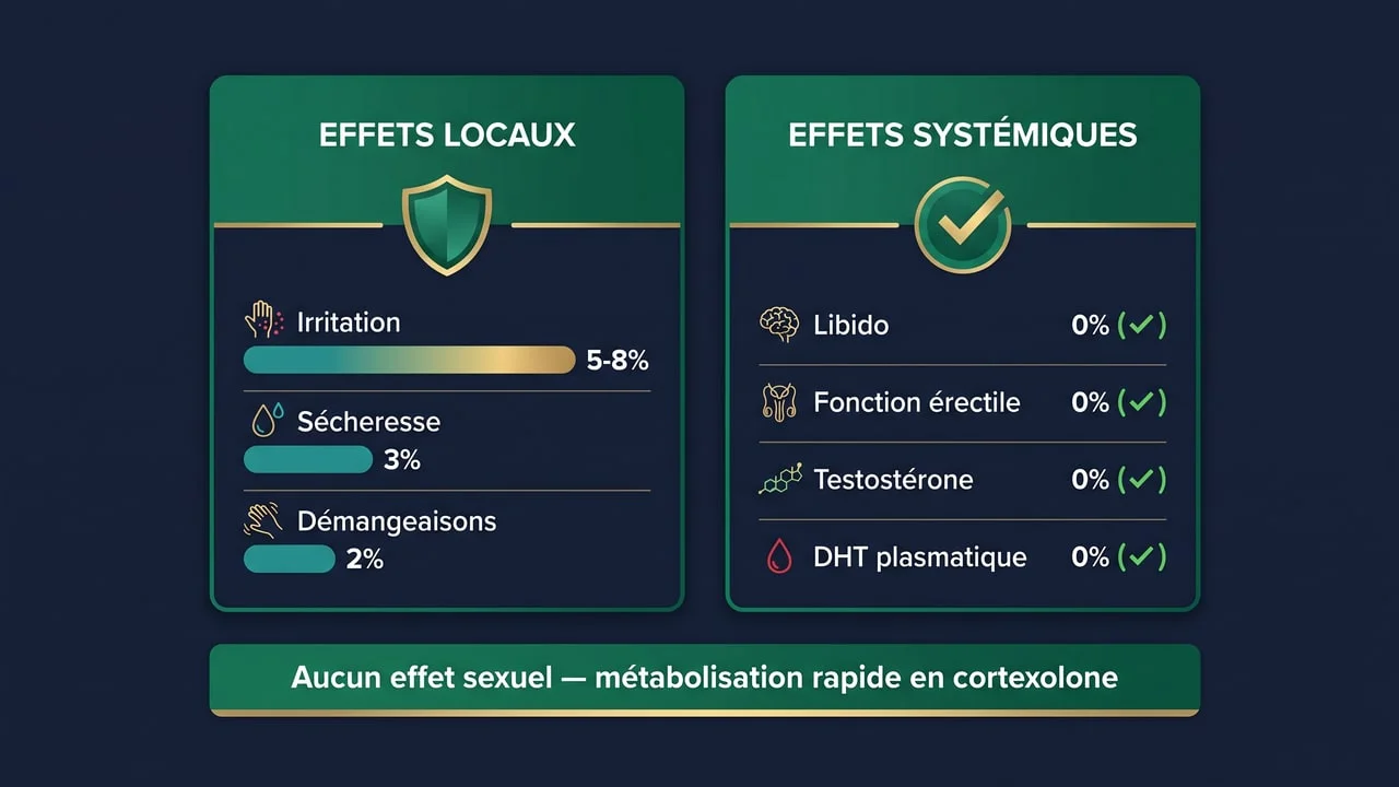 Clascotérone : effets secondaires et profil de tolérance (information)