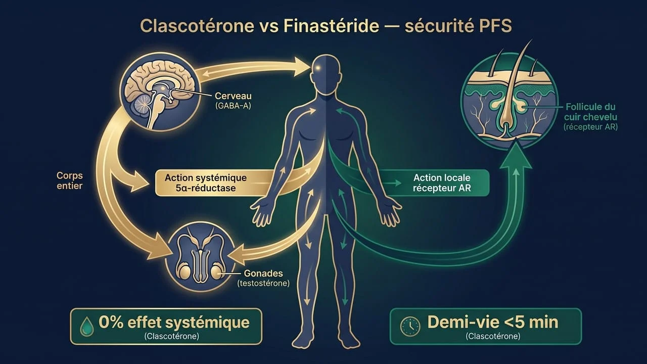 Clascotérone et post-finasteride syndrome (PFS) : ce que dit la recherche