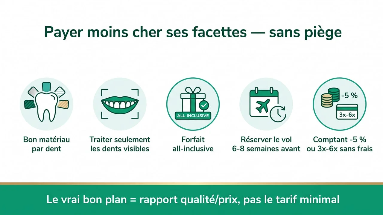 Cinq leviers pour réduire le prix de ses facettes à Istanbul sans sacrifier la qualité