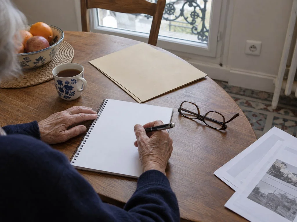 Carnet et dossier préparés pour une consultation, sans informations personnelles