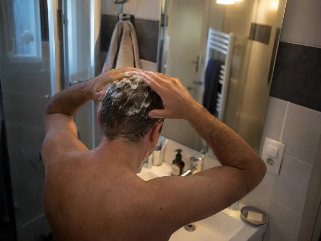 La mousse est déposée du bout des doigts, à plat et sans mouvement circulaire : c'est le geste, plus que le produit, qui protège les greffons